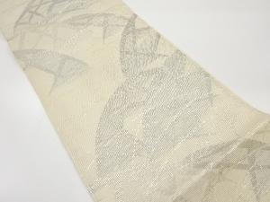 正絹　絽　蛇籠に芒模様織り出し　夏用袋帯